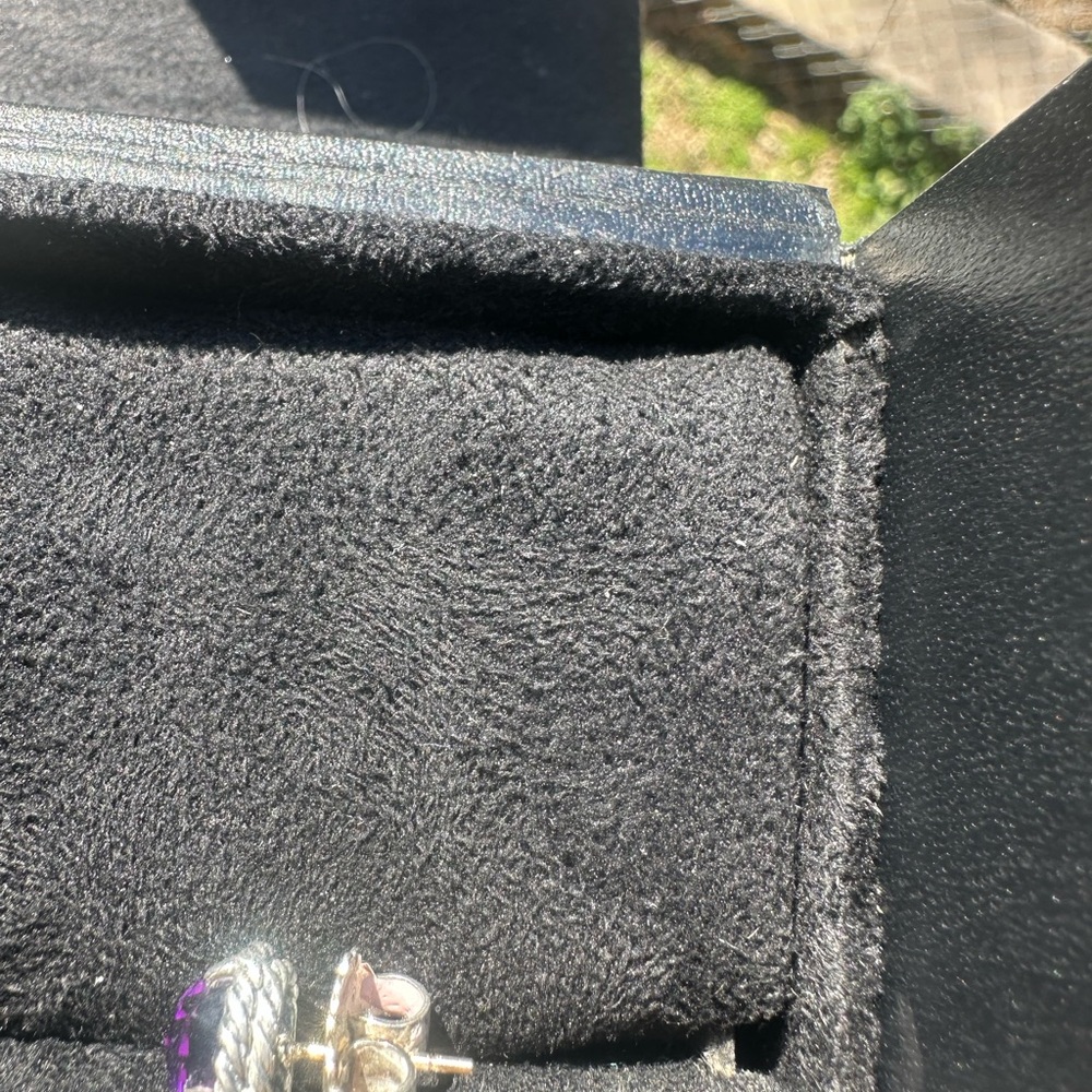David Yurman Purple Stud Earrings Amethyst with sterling silver studs. - Picture 4 of 5